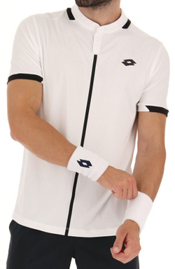 Мужское теннисное поло Lotto Top IV Polo - bright white/all black