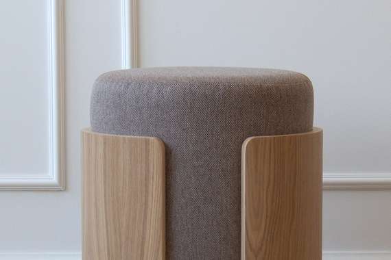 Пуф Lagom (капучино твид, натуральный дуб)