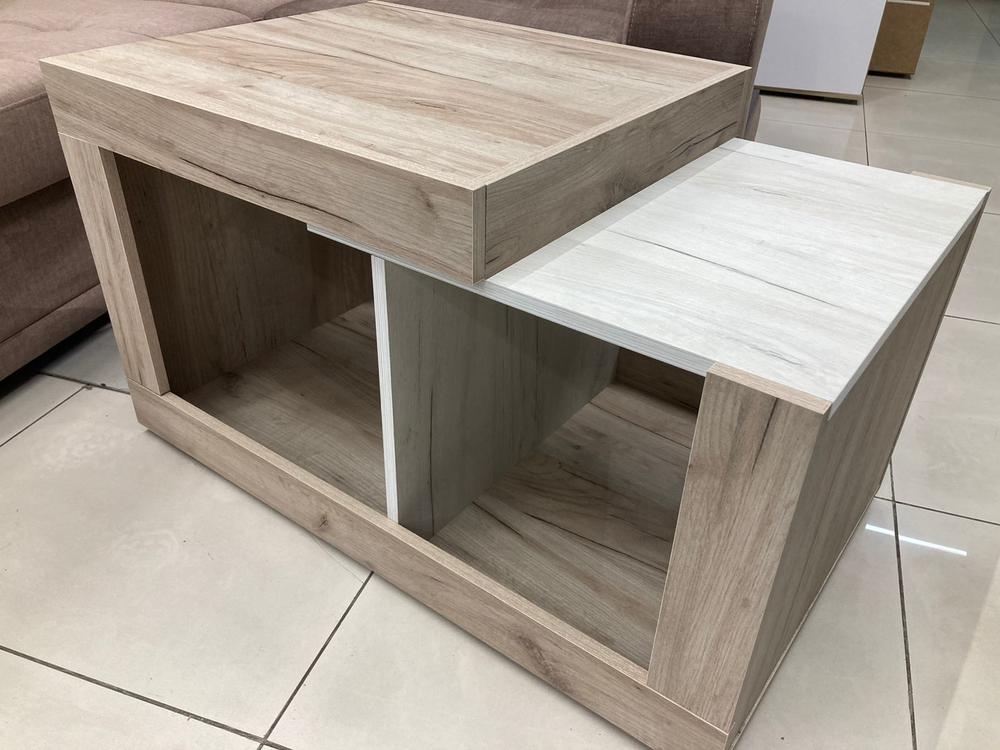 Стол журнальный Ольга-19 дуб крафт серый/дуб крафт белый