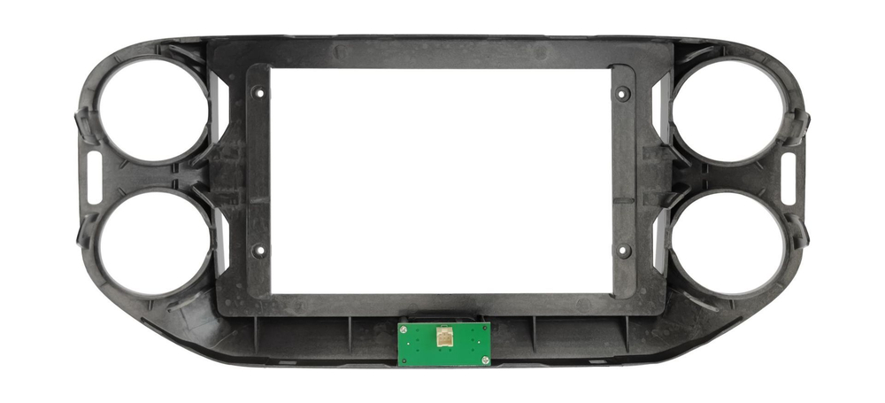 Комплект рамки с разъёмами 10"+can VW Tiguan 2007-2017 (любая аварийка) серебро - Car-Smart 8008S10