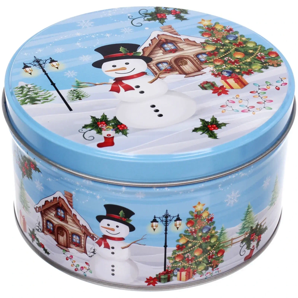 Банка жестяная «Сказочный Снеговик» 900мл, 13.5*7.5см
