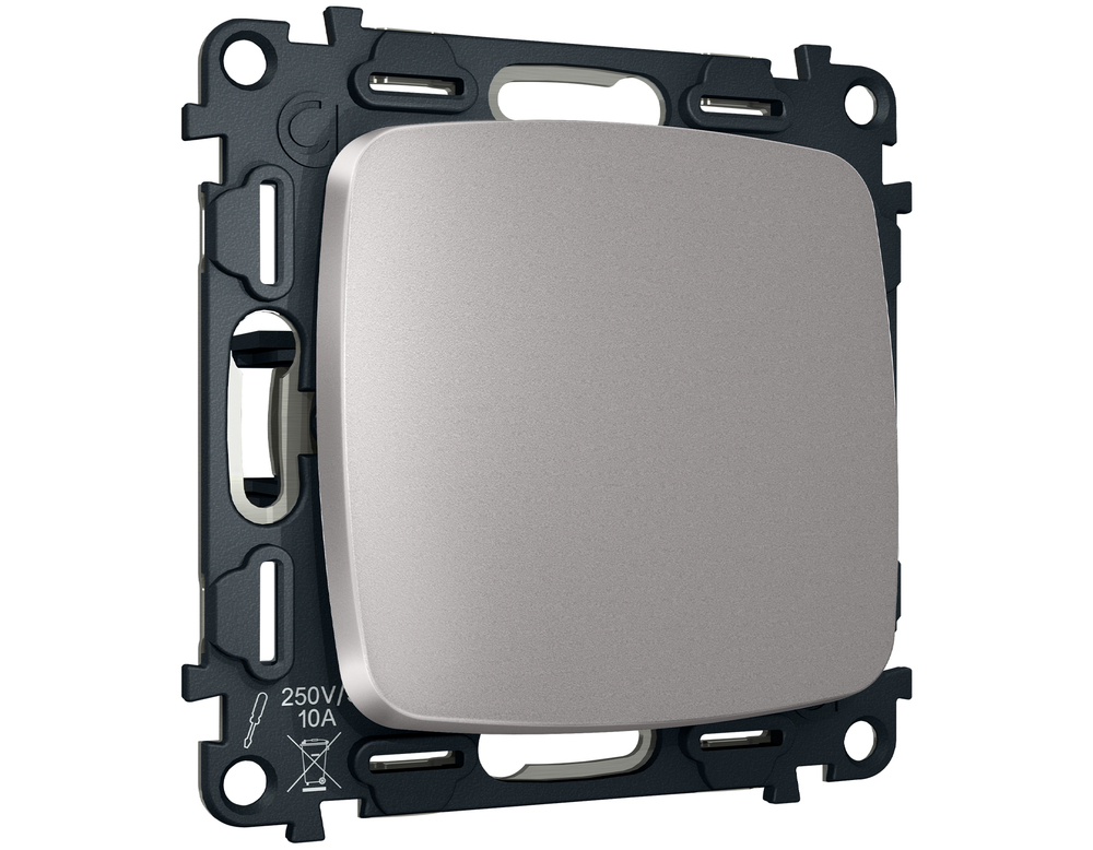 MO501030 Комплект механизма 1-кл перекрестного выключателя OMEGA Сталь матовый QUANT (OP5010, VM112)