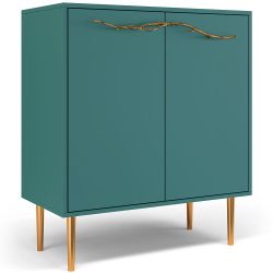 Комод Арт Колор matte Стайл Голд с 2 полками Пастельно-синий матовый