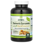 Herbal Secrets, куркумин с экстрактом черного перца, 180 вегетарианских капсул