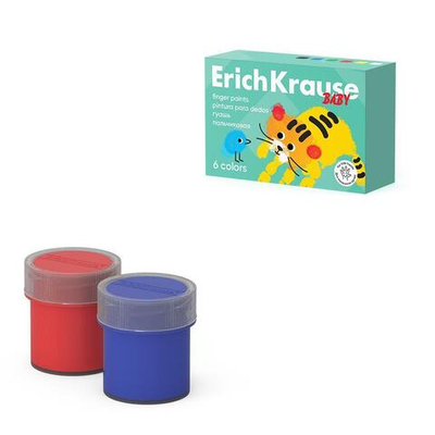 Гуашь пальчиковая с Алоэ Вера 6 цветов по 20 мл "Baby" (ErichKrause)