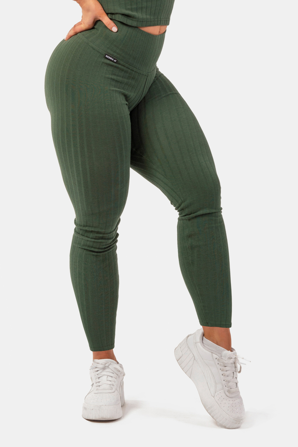 Лосины Nebbia Organic Cotton Ribbed High-Waist Leggings 405 D.green