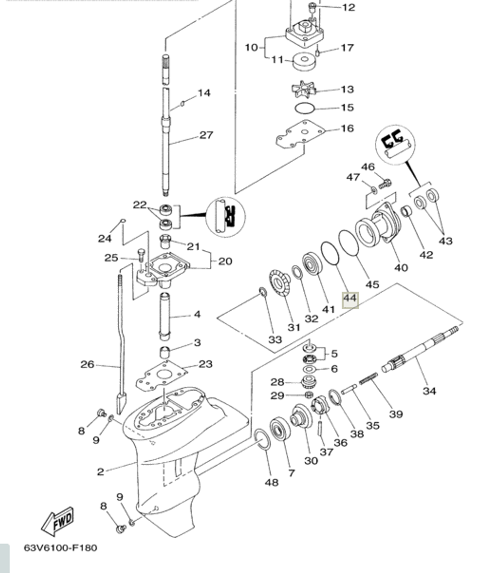 Кольцо уплотнительное резиновое для лодочных моторов Yamaha 9321057M0900