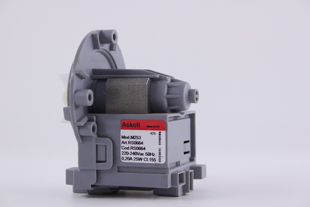 Насос для стиральной машины, Askoll M253 25W (3 винта, клеммы вперед)