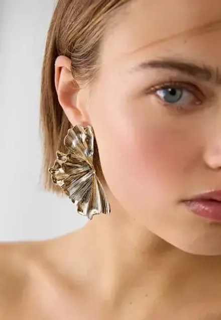 STRADIVARIUS Серьги с макси-цветами, золотой
