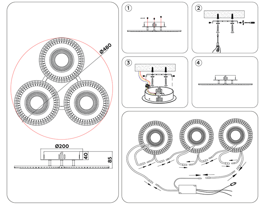 Ambrella Потолочный светодиодный светильник с пультом Original FA4001