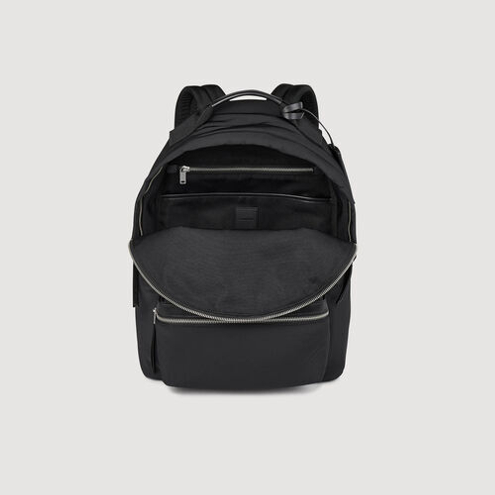 SANDRO РЮКЗАК ИЗ КОЖИ И ТКАНИ, ЧЕРНЫЙ