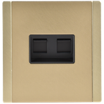 FORTE&PIANO Розетка компьютерная двойная RJ45 кат.5E FP633M металл шампань IEK