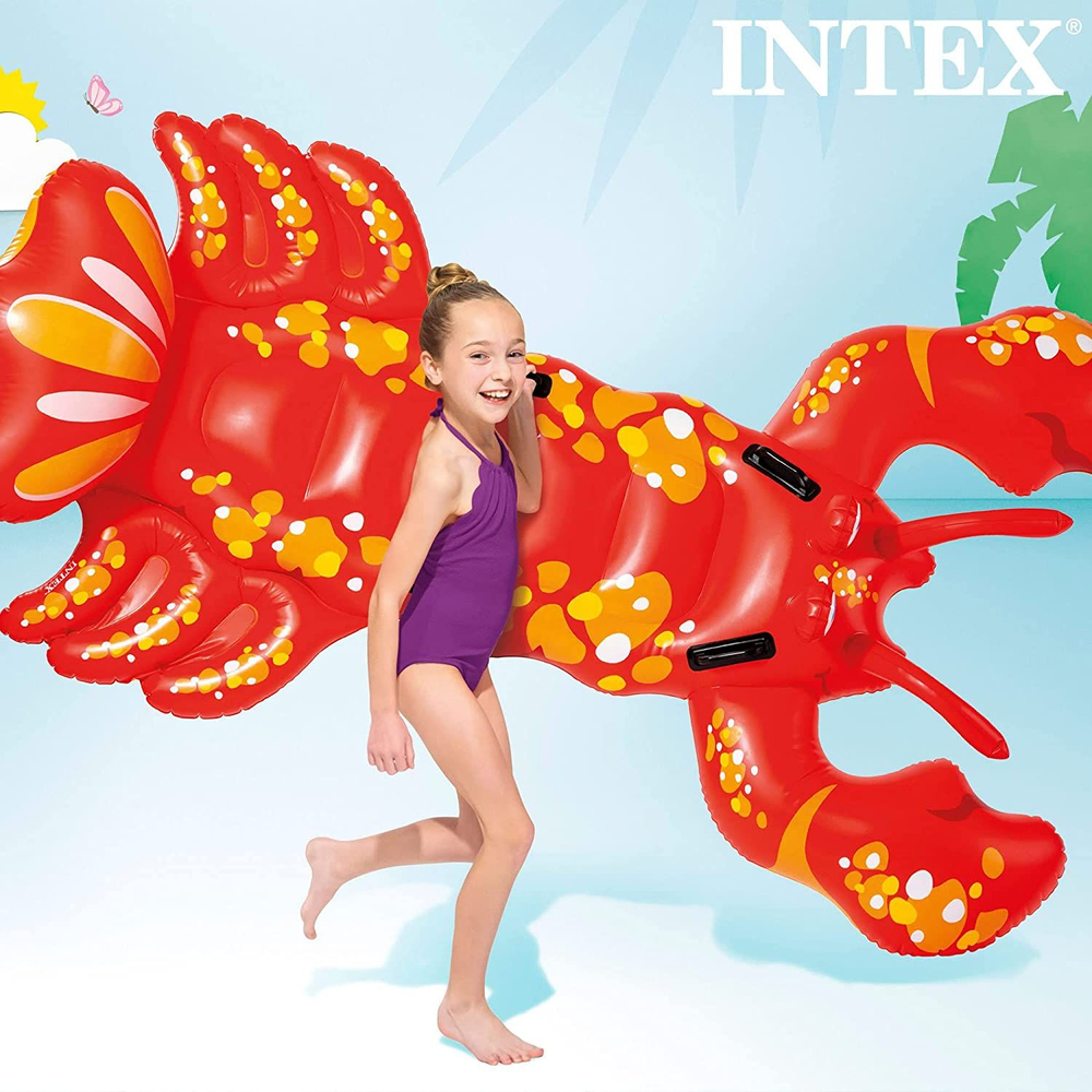 Плот надувной для плавания с ручками Intex Лобстер 213х137 см, красный, 57528