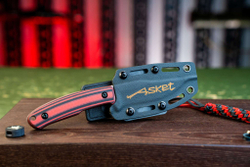 Туристический нож Asket N690 StoneWash Kydex Black-Read