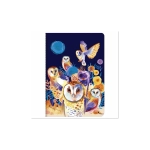 Тетрадь 40 л клетка BRAUBERG обложка SoftTouch, фольга, бежевая бум. 70 г/м2, Совы 403780