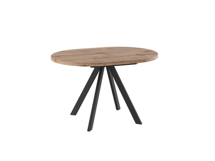 Стол МАМАДОМА Рондо D90, Дуб Веллингтон/черный