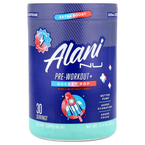 Alani Nu, Pre-Workout+, рокет-поп, 392 г (13,8 унции)