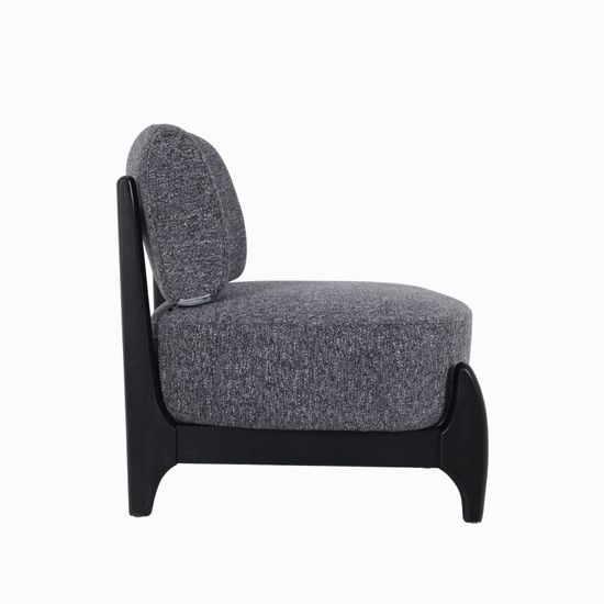 Кресло Judge черное дерево и серая ткань 