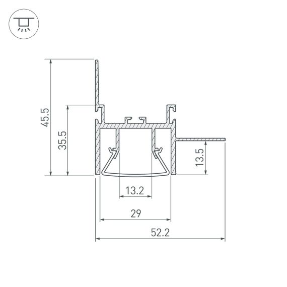 Профиль встраиваемый Arlight Foled-Wall-3000 044857