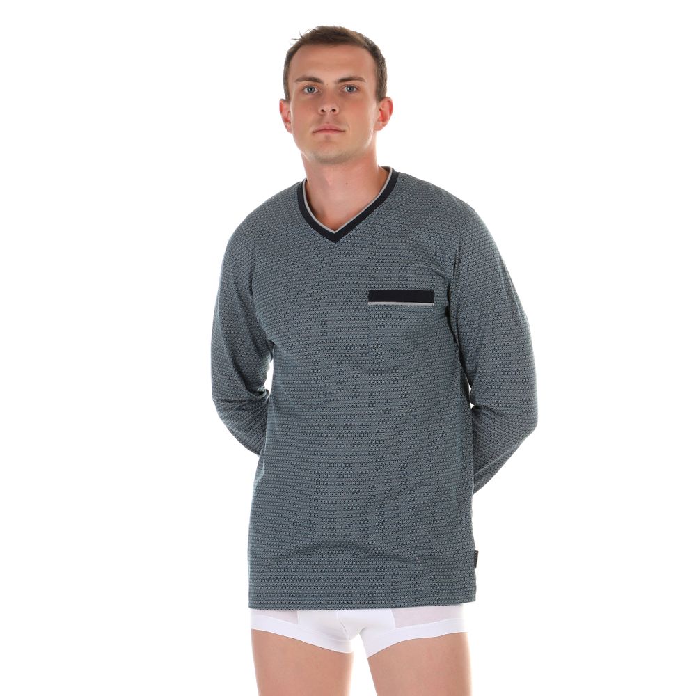 Мужская пижама темно-серая с принтом BUGATTI 56051/4008 635