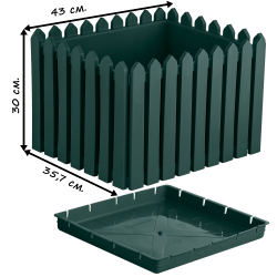 Кашпо "Лардо" квадратное 43х35,7х30 см. Цвет: Тёмно-зелёный.
