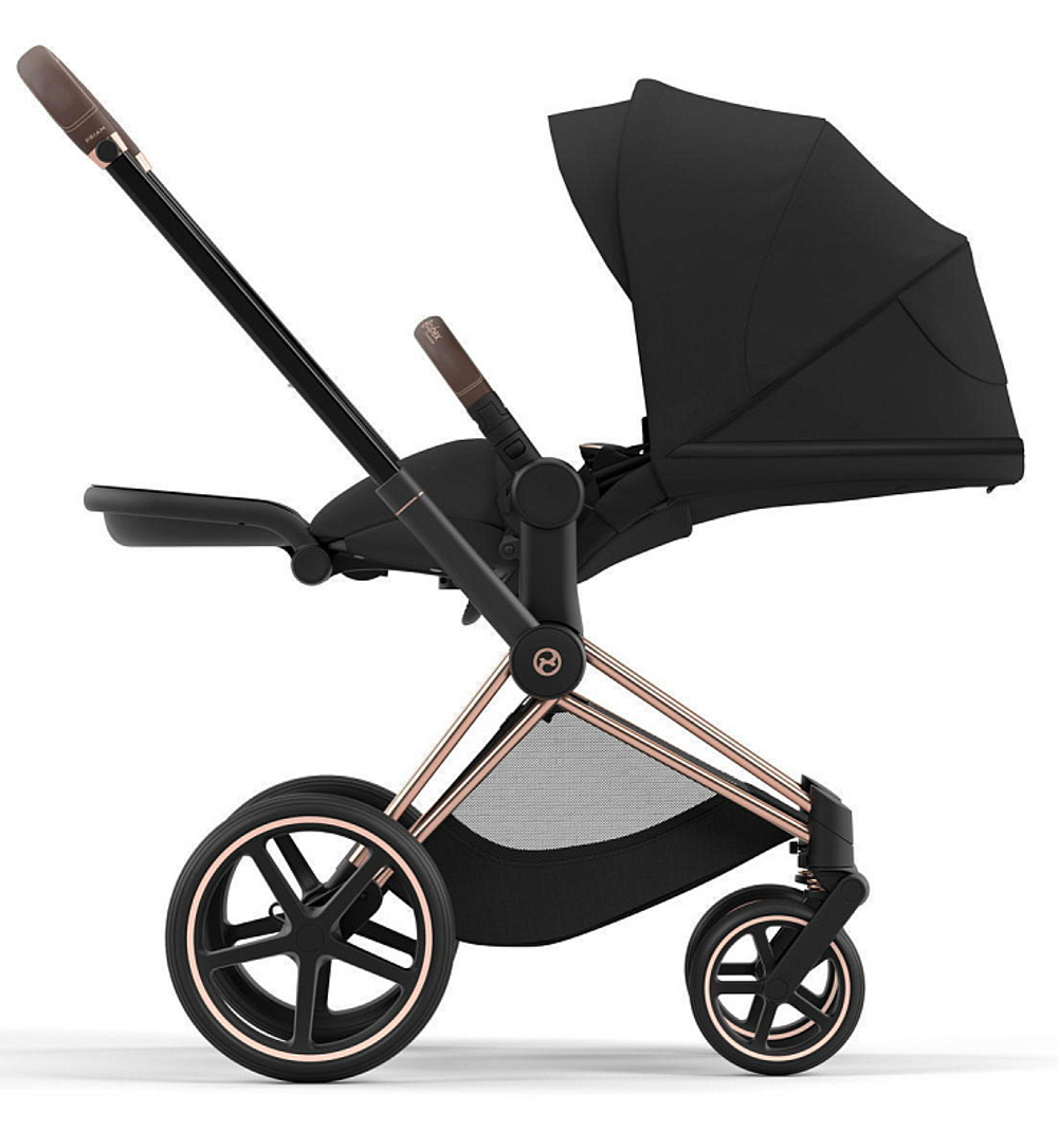 Коляска 3 в 1 Cybex Priam IV Rosegold complete и автокресло Cloud T i-Size Peach Pink Plus Sepia Black