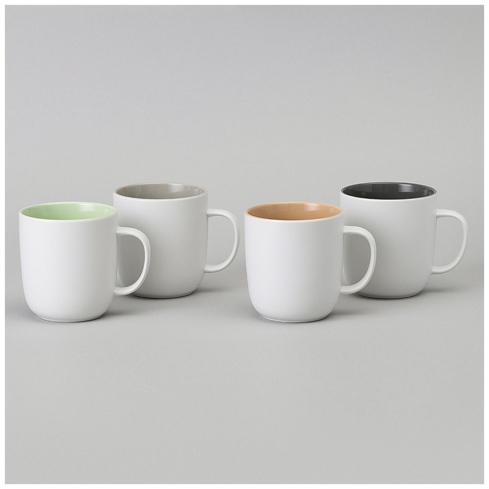 НАБОР КРУЖЕК BRONCO "VELOUR" 4 ШТ. 400 МЛ МИКС БЕЛЫЙ