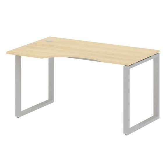 Metal System Стол криволинейный левый на О-образном м/к БО.СА-2 (L) Акация Лорка/Металл Серый 1400*9