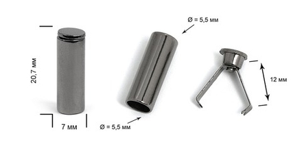 Наконечник для шнура, металл, d 5,5мм, р. 20,7х7 мм, чёрный никель