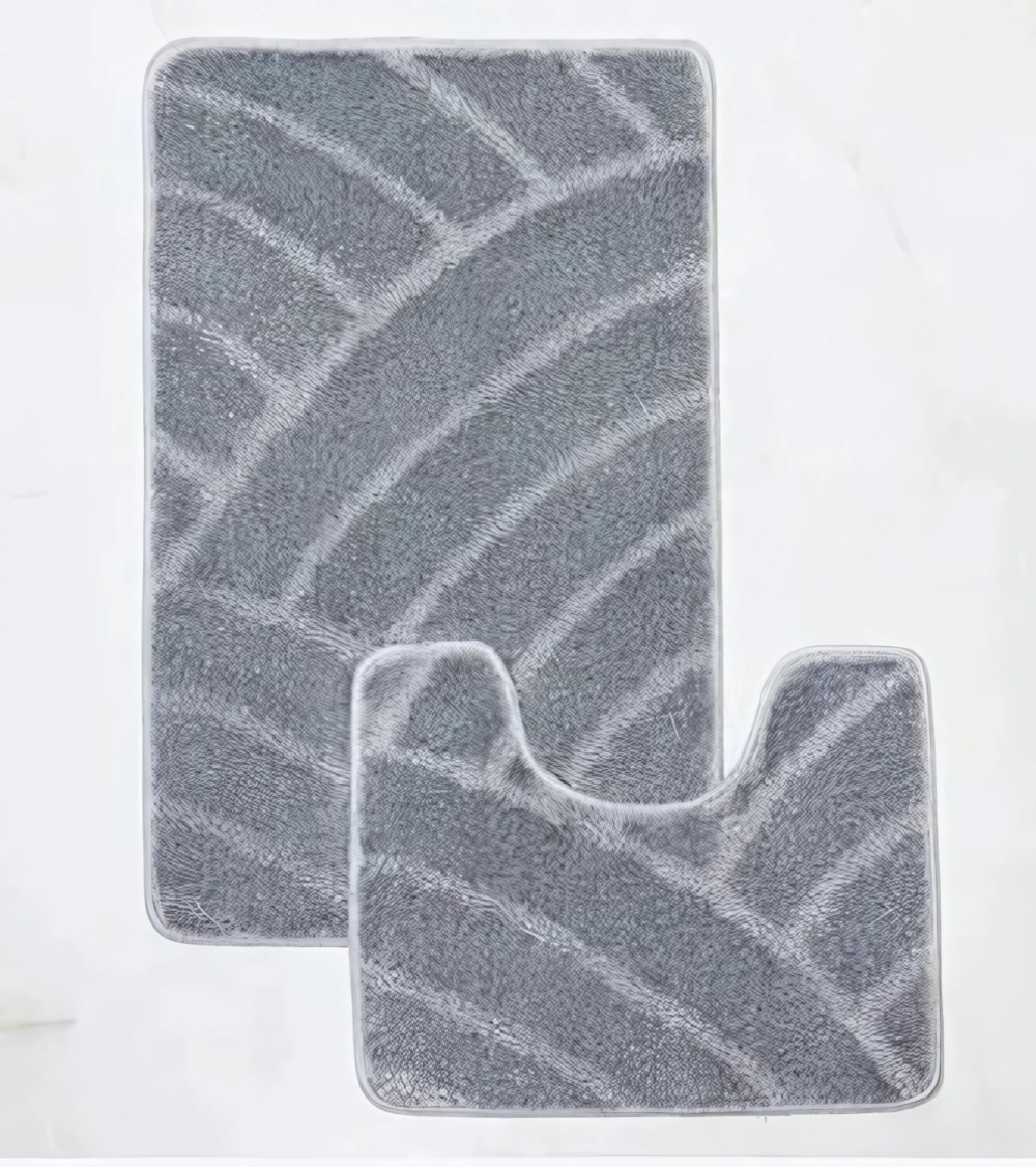 Комплект ковриков для ванной и туалета My Crystal 60*100 и 50*60 Модерн классик,серый