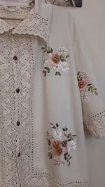 Рубашка Soeurs Украшенная Лентами/Ribbons Flowers Short Sleeve Shirt белая