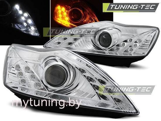 Передние фары Ford Focus 2 daylight chrome