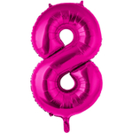Шар фольгированный Цифра 8 109 см (Фуксия)