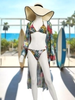 купальник раздельный 3 в 1 туника-халат пляжный