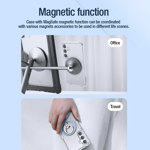 Прозрачный чехол от Nillkin для Samsung Galaxy A55, c встроенным круглым магнитом, серия Nature TPU Pro Magnetic Case