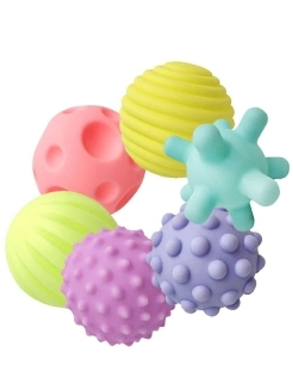 500000005/Тактильные мячики ,6 шт *6 см ,в пакете/124