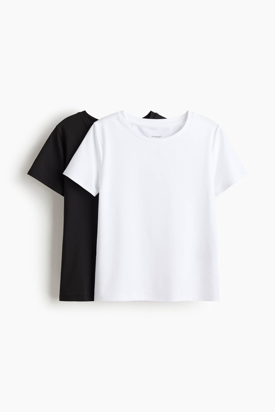 H&M Два спортивных топа DryMove, черный/белый