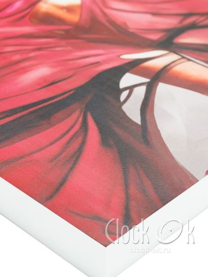 Настенные часы-постер "Woman in red"