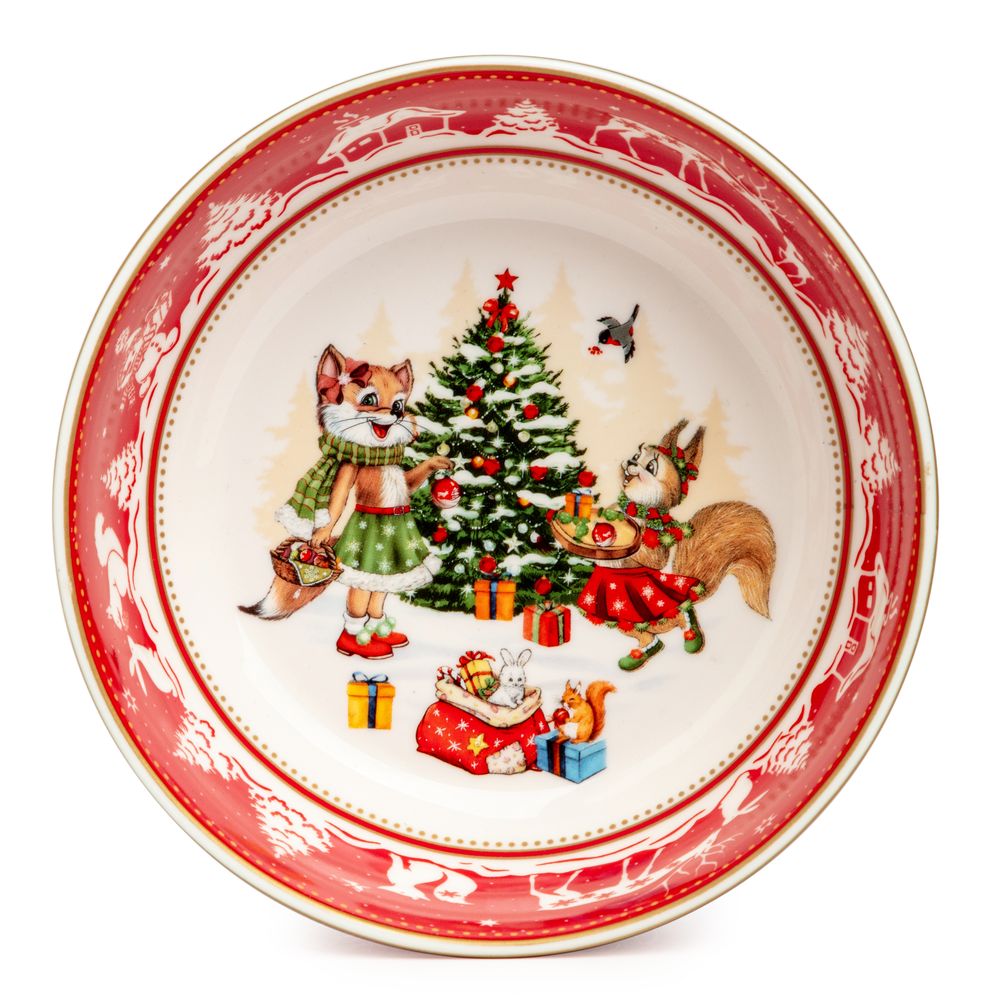 САЛАТНИК LEFARD "ЕЛКА" 15,5*15,5*5 СМ 600 МЛ КРАСНЫЙ (КОР=48ШТ.)