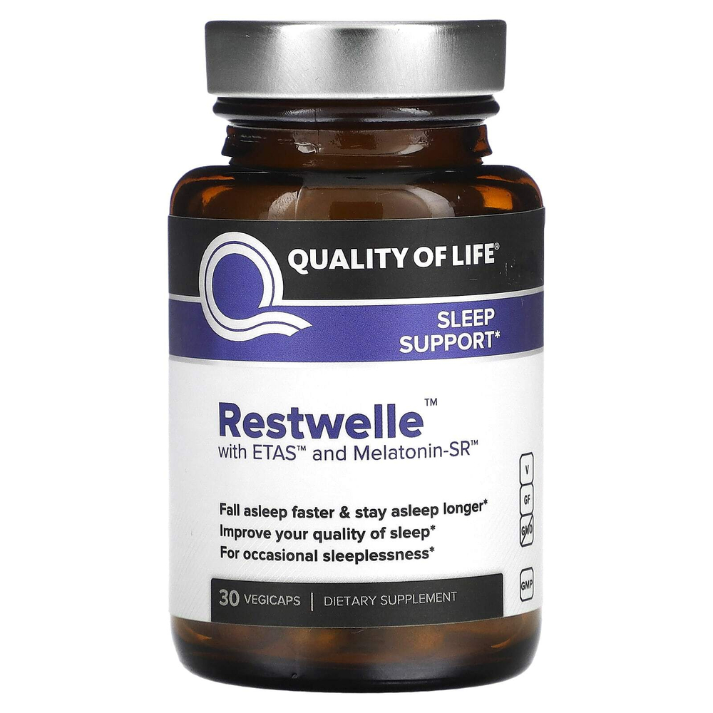 Quality of Life, Restwelle с ETAS и мелатонином-SR, 30 растительных капсул