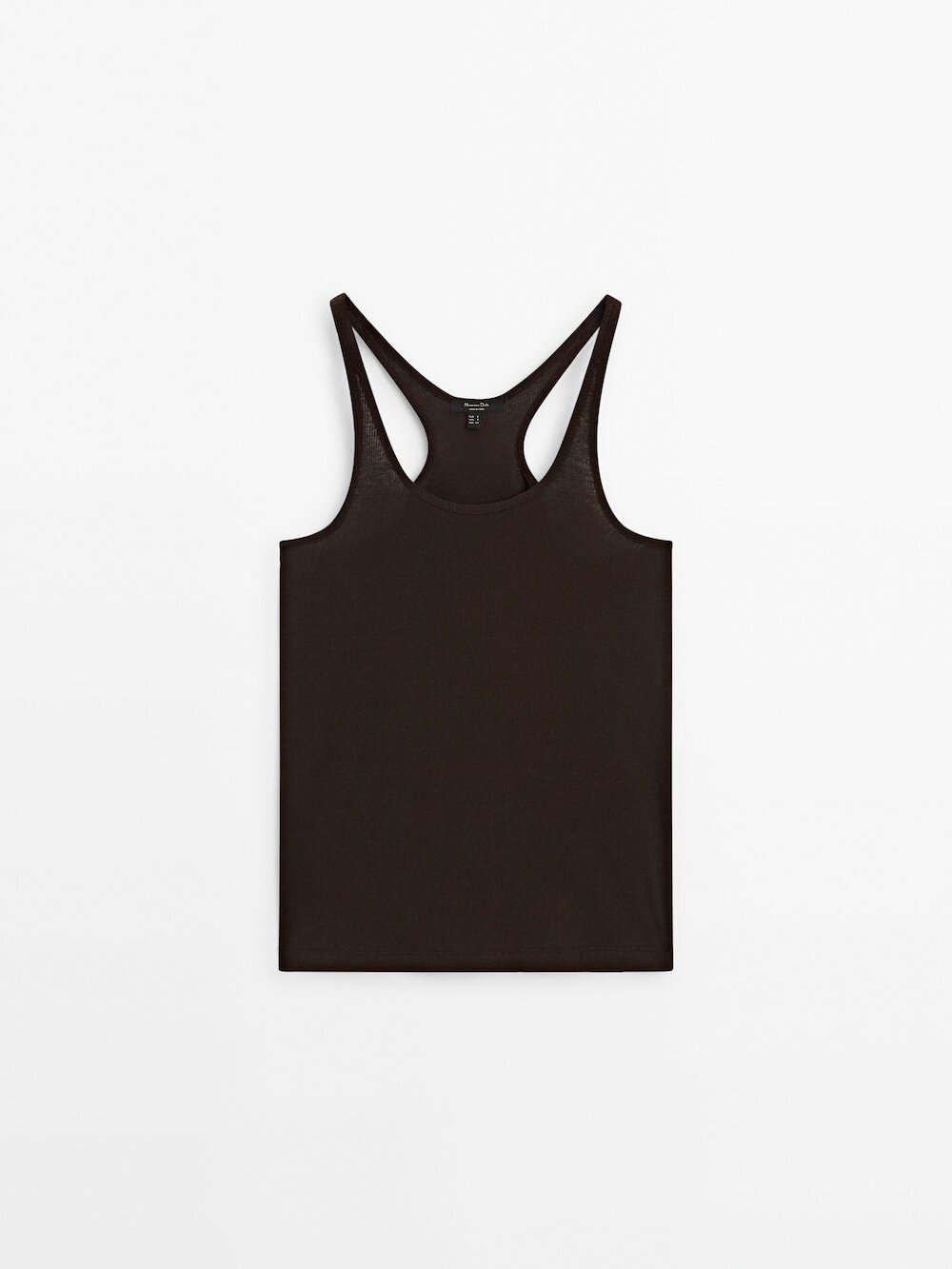 Massimo Dutti Топ из 100% хлопка с бретелями, шоколадный