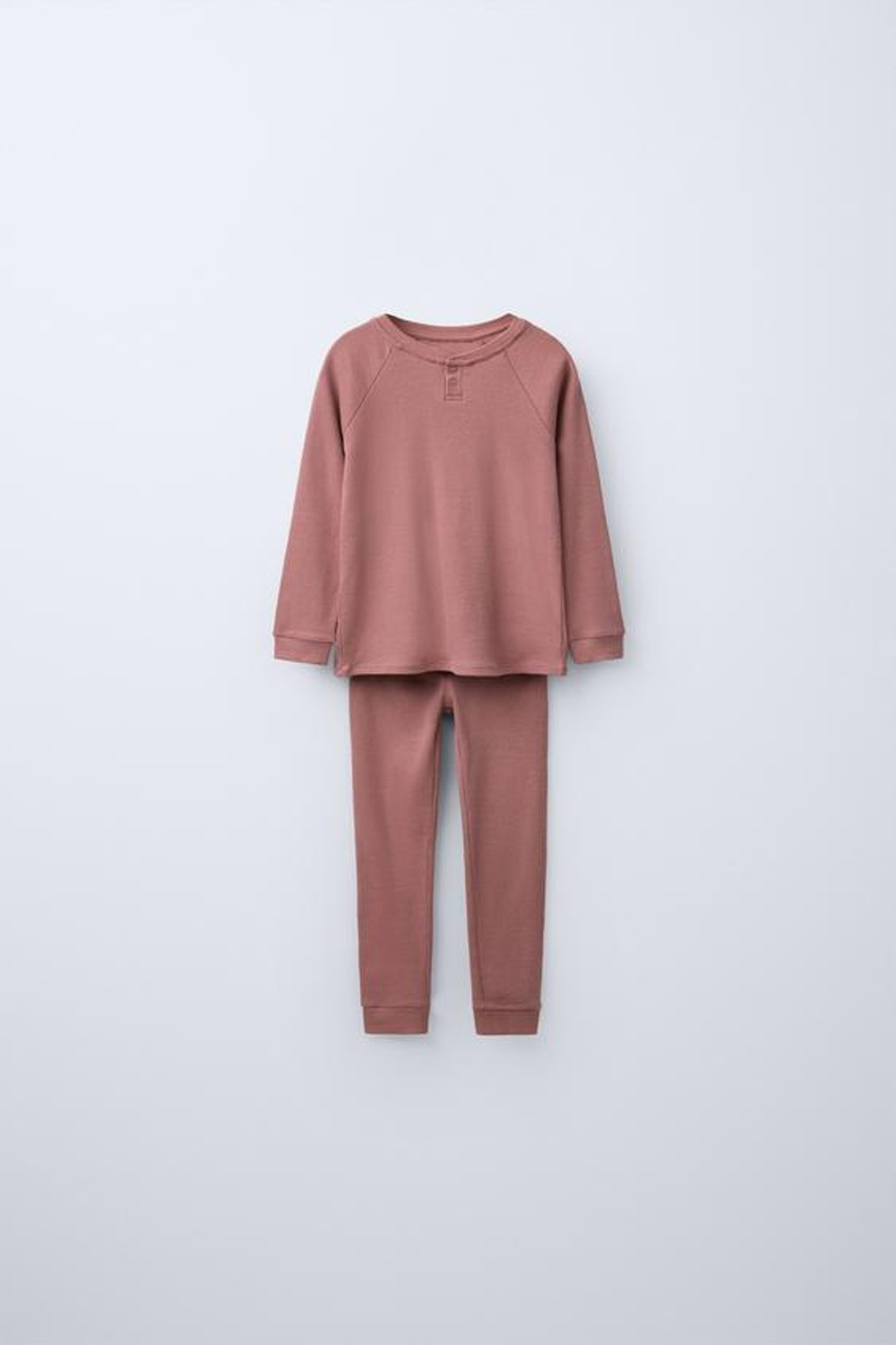 ZARA ПИЖАМА ИЗ СМЕСОВОЙ МЕРИНОСОВОЙ ШЕРСТИ, РОЗОВЫЙ