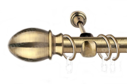 Карниз кованый для штор Беллуно d25 однорядный, цвет антик