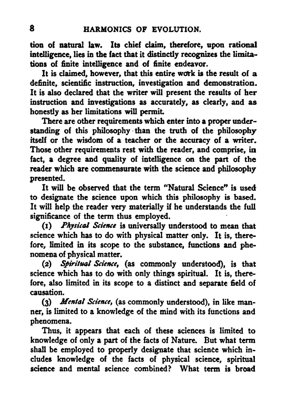 Harmonics of Evolution: The Philosophy of Individual Life, Based Upon Natural Science, as Taught . | Florence Chance Huntley