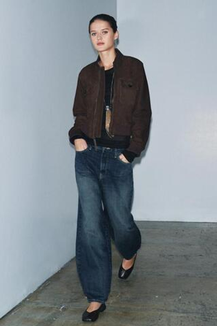 ZARA ДЖИНСЫ ZW COLLECTION BARREL СО СРЕДНЕЙ ПОСАДКОЙ, ВЫЦВЕТШИЙ СИНИЙ