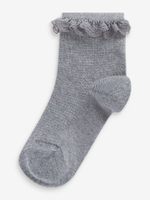 Носки хлопковые с рюшами для девочки Next M03-396, 2 шт., Серый
