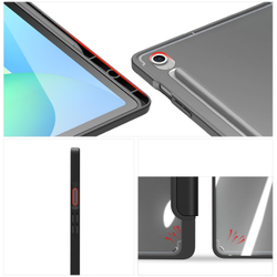 Чехол книжка черного цвета от Dux Ducis для Samsung Galaxy Tab S10 FE Plus, серия Toby Series Case, с функцией пробуждения и сна