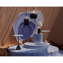 Светильник подвесной Sustainable collection, Ø22х39 см, черный/белый