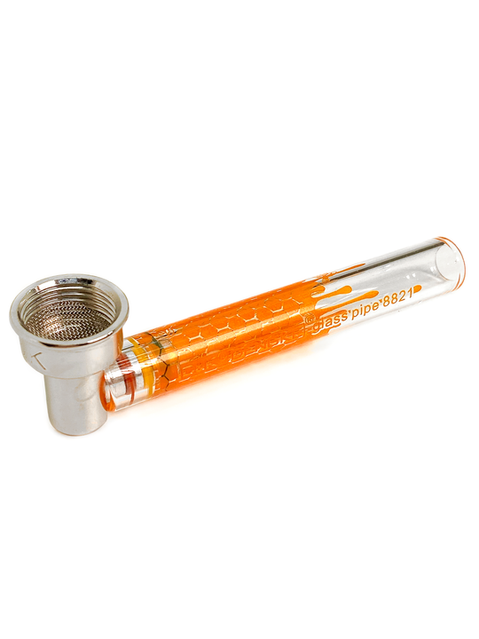 Bee Cells Shooter Orange Стеклянная курительная трубка 9.5 СМ
