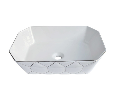 Накладная раковина Bronze de Luxe Silver Cell, 500х360х140 мм